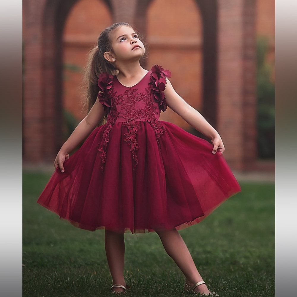 Trish Scully Bianca Dress Burgundy 6 months to 12 months Holiday Christmas